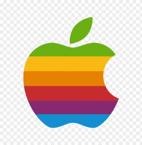 apple computer logo vector rainbow Clear PNG