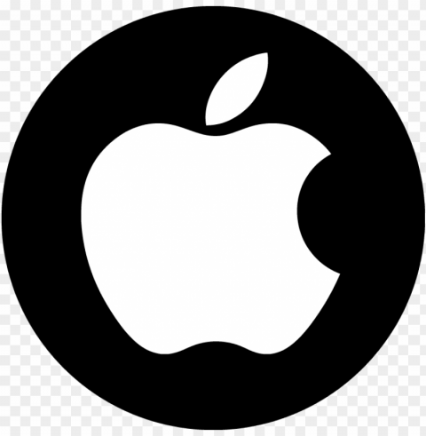 apple logo black rounded image - apple logo Isolated Character in Transparent PNG