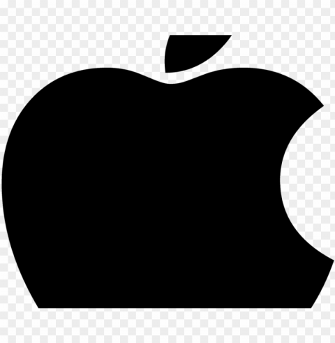 Black Apple Logo Silhouette PNG For Photoshop