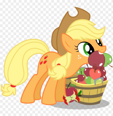 applejack mouth filled with apples - my little pony applejack apples Isolated Graphic with Clear Background PNG