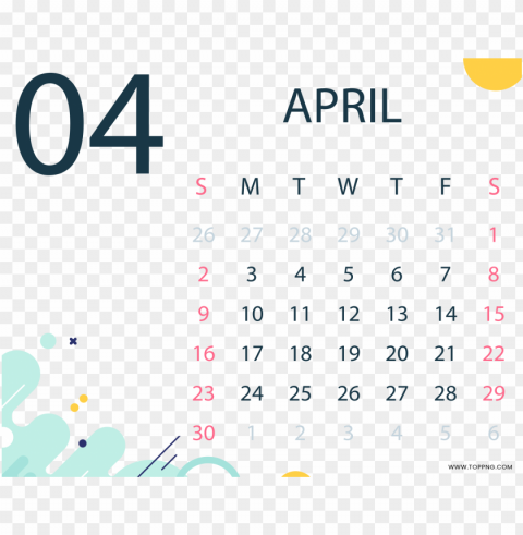 April 2023 Calendar FREE PNG Clear background PNGs