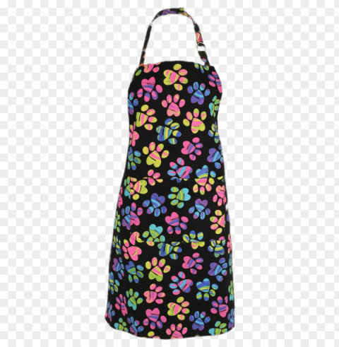 apron with printed paws Isolated Object in Transparent PNG Format