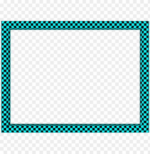 aqua black funky checker rectangular powerpoint border - black green border desi Isolated Subject in Transparent PNG Format