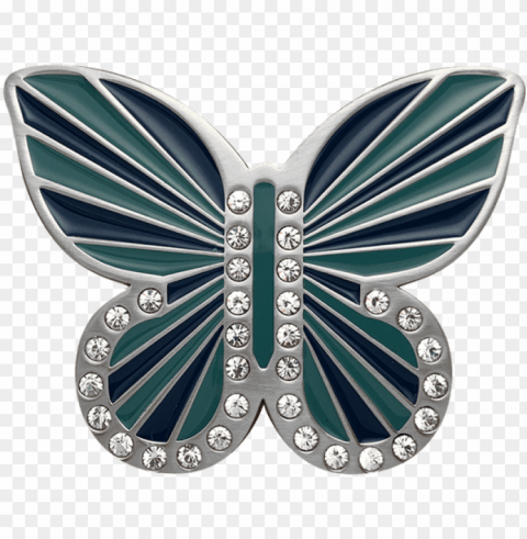 Aqua Blue Butterfly Buckle - Lycaena PNG Image Isolated With Transparency