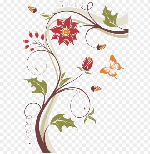 arabescos florais coloridos PNG files with clear background collection