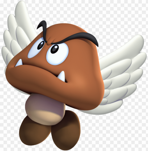 aragoomba in flight - goomba super mario 3d world Isolated Illustration on Transparent PNG