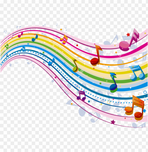 arco-íris musical em vetorizado - color music notes PNG images with no attribution