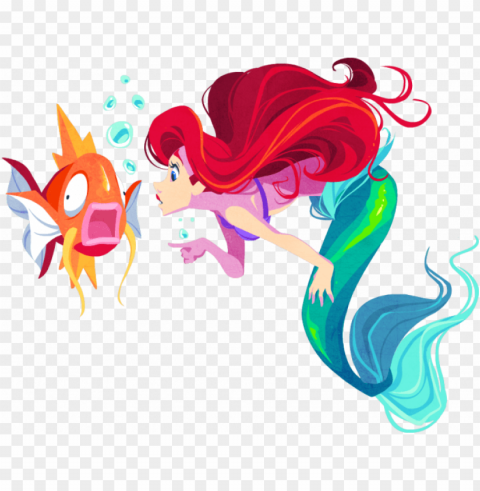 ariel and magikarp - disney pokemo PNG images with no background essential