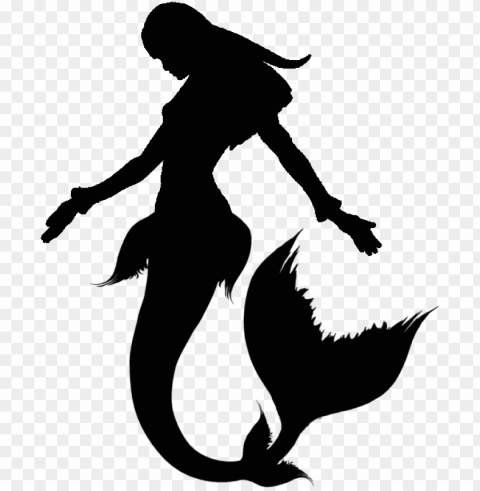 ariel silhouette mermaid drawing clip art - mermaid silhouette clipart no background Isolated Graphic on Transparent PNG