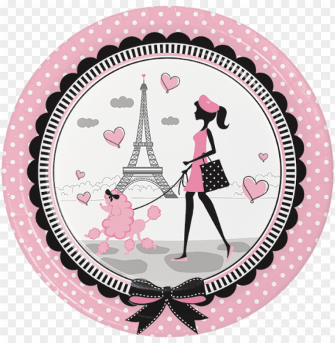 aris party dinner plates little girl luncheon plates - paris party supplies 18 balloon each PNG for digital design PNG transparent with Clear Background ID b386c5e6