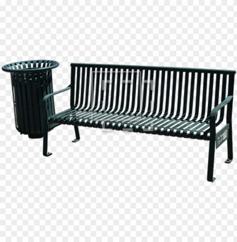 ark bench and trash - park bench with background Transparent PNG images bundle