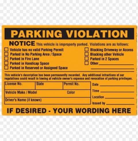 arking violation notice - parking violation warning labels Isolated Subject on HighQuality Transparent PNG