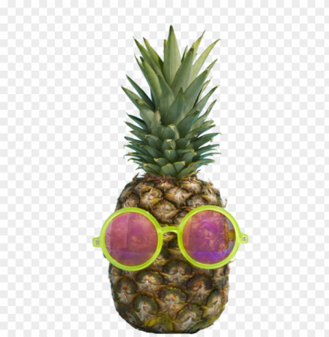 arly transparent tumblr - pineapple with sunglasses PNG images for advertising