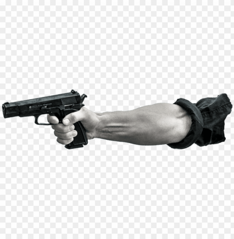 arm pointing gun - arm with gun PNG Graphic Isolated on Clear Background