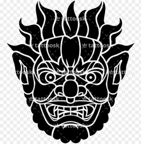 arm tattoo designs png pics photos - japanese demon face Clear background PNGs