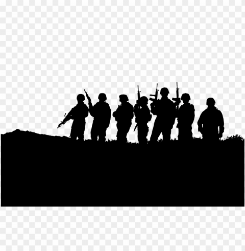 army silhouette PNG Image with Clear Background Isolation