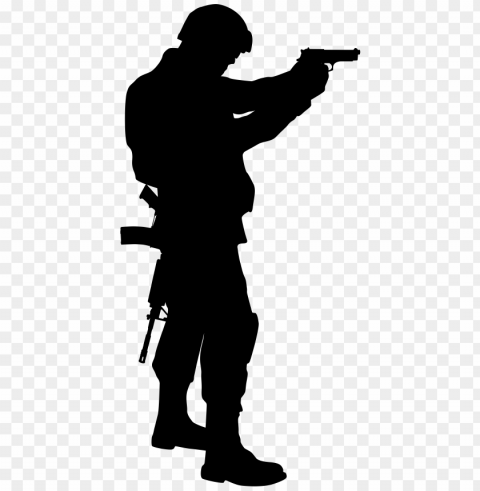 army silhouette PNG Image with Clear Isolated Object