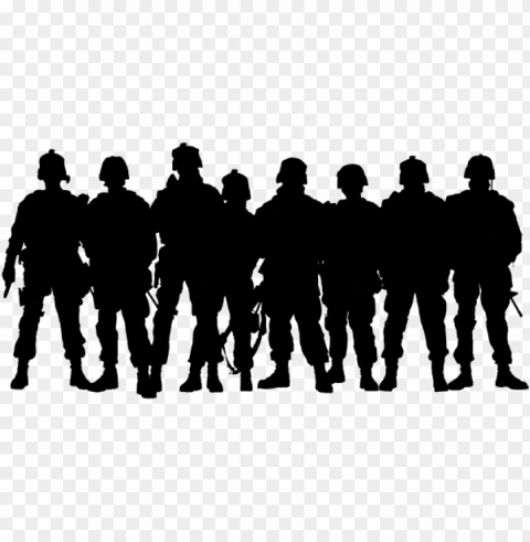 army silhouette PNG Image with Transparent Isolated Graphic Element