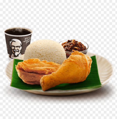 aromatic colonel rice and two pieces of original recipe - kfc PNG Image with Clear Background Isolation