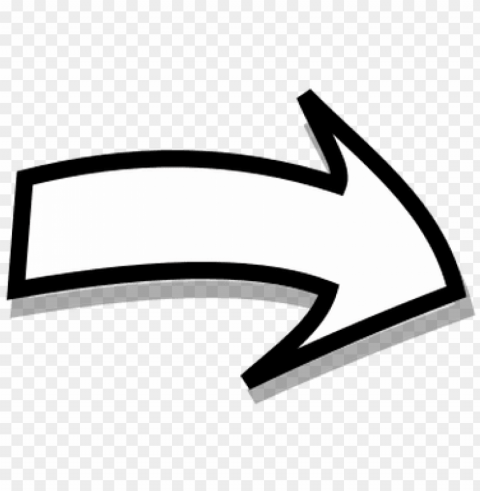 arrow bw curved right - transparent background white curved arrow PNG download free