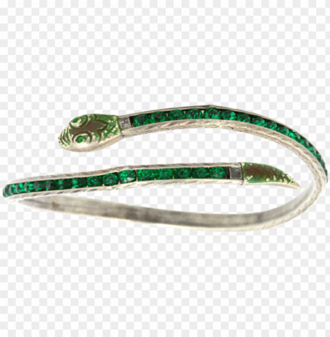 art deco green snake bracelet - vine snake Isolated Character on Transparent PNG