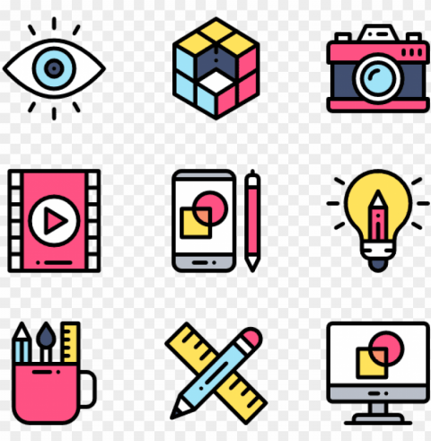 art & design 50 icons - web design icons PNG transparent backgrounds