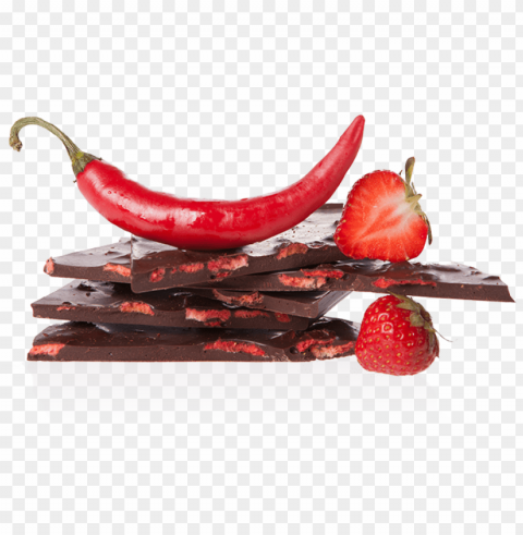 artisan strawberry & chili-chocolate & more delights - schokolade mit chili Transparent PNG Isolated Element with Clarity