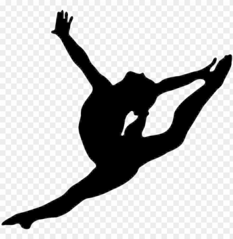 artistic split clip art - gymnastics silhouette Clear Background PNG with Isolation