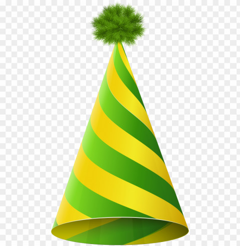 arty hat green yellow clip art imageu200b - green birthday hat Transparent PNG Isolated Artwork