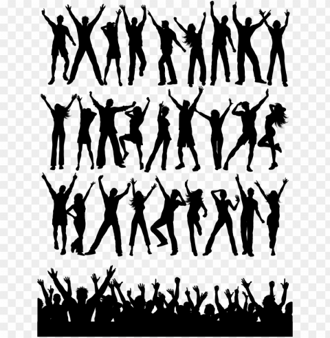 arty people silhouettes - party people Clear Background PNG Isolated Graphic Design
