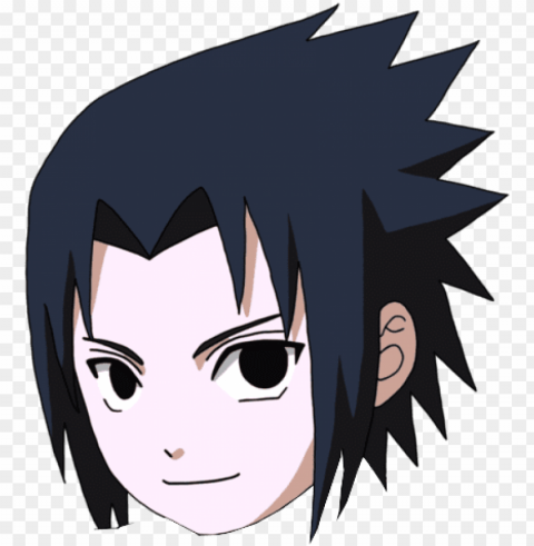 aruto head - sasuke chibi Clean Background Isolated PNG Character