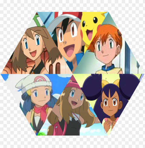 ash ketchum misty serena pokémon x and y dawn pikachu - pokemon ash misty may dawn iris serena PNG images with clear alpha layer