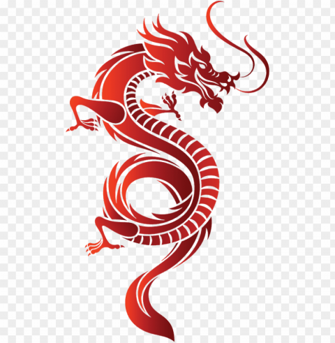 asian dragon fire vector Transparent Background Isolated PNG Character