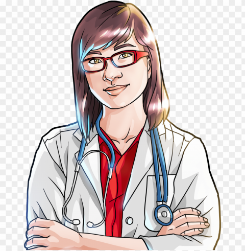 asian female doctor - asian female doctor cartoo PNG Graphic with Clear Isolation