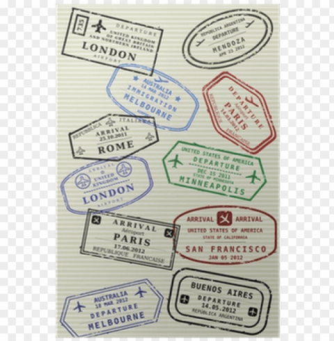 assport page with travel stamps - travel visa PNG isolated