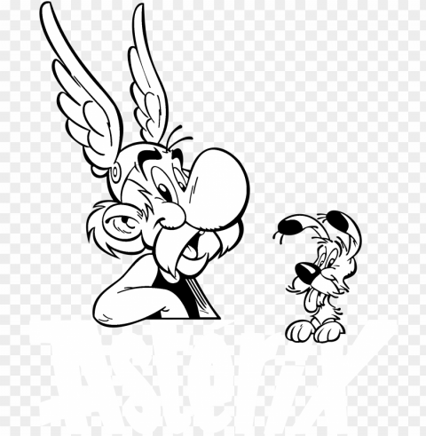Asterix  Idefix 01 Logo Black And White - Asterix Free PNG File