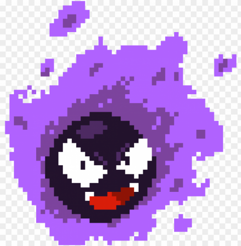 Astly - Gastly Pixel Art Transparent Background PNG Isolated Character