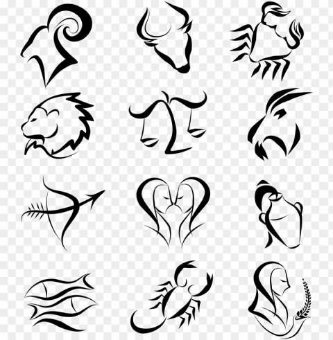 astrological signs cliparts - beauty on star signs PNG with clear background set