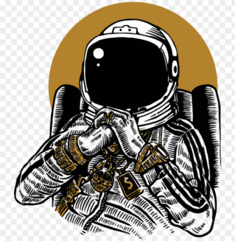 Astronaut Gangsta T - Cool Space Shirt Designs Isolated Design Element On Transparent PNG