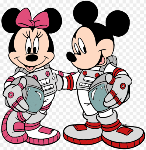 astronauts mickey minnie - cartoo Isolated Icon in Transparent PNG Format