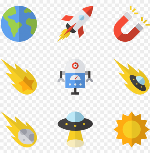 astronomy - planets icons PNG graphics with alpha transparency broad collection