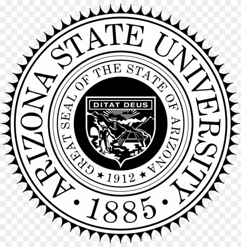 asu logo black and white - university of new hampshire seal Isolated Illustration in Transparent PNG