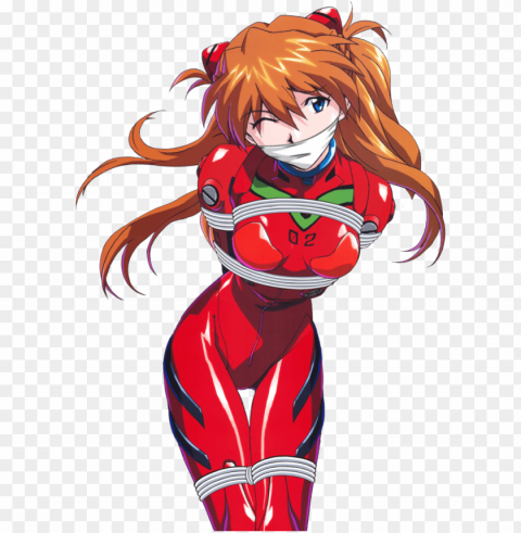 asuka langley soryu tied up and gagged 2 by songokussjsannin8000 - neon genesis evangelion asuka PNG Image Isolated with Clear Transparency