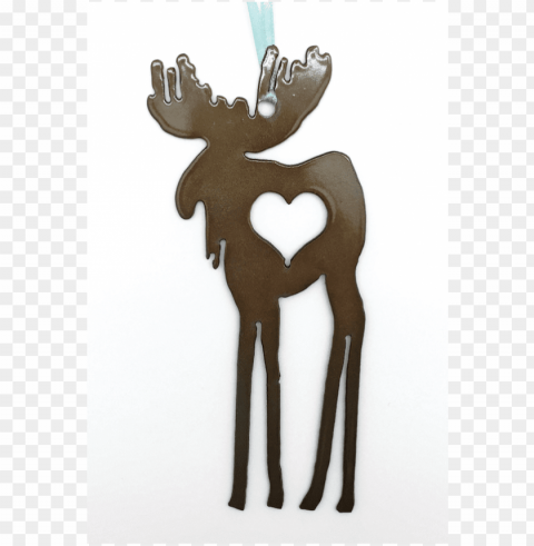 atina metal moose heart ornament - reindeer Isolated Subject with Clear Transparent PNG