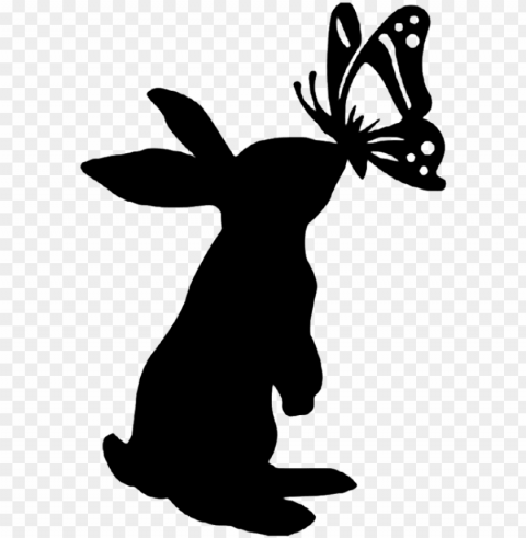 ativity clipart silhouette - bunny silhouette Clean Background Isolated PNG Graphic Detail