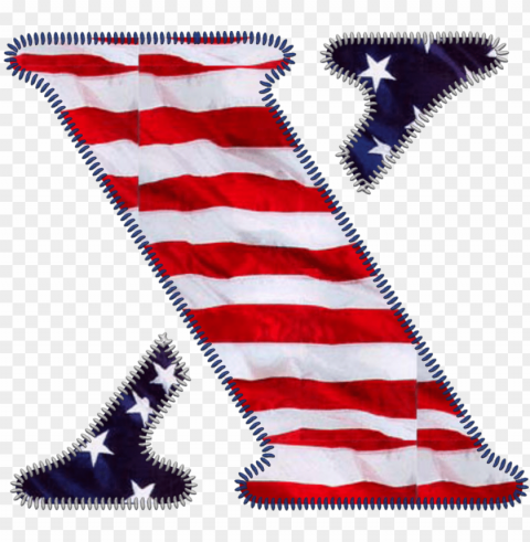 atriotic letter x - flag of the united states Transparent PNG art