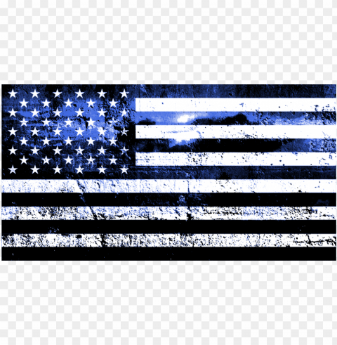 atriotic thin blue line police design - distressed american flag clipart Clear Background Isolated PNG Graphic