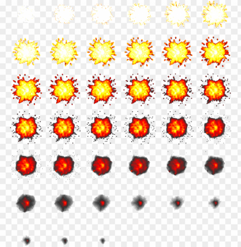 attached are various explosion sprites created with - 2d explosion sprite sheet PNG Illustration Isolated on Transparent Backdrop