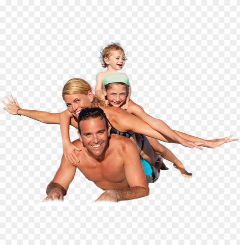 attachment - happy family on vacation PNG images with alpha channel diverse selection