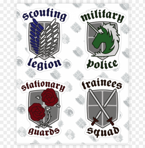 attack on titan stickerdecal sheet - attack on titan crests PNG images with no limitations